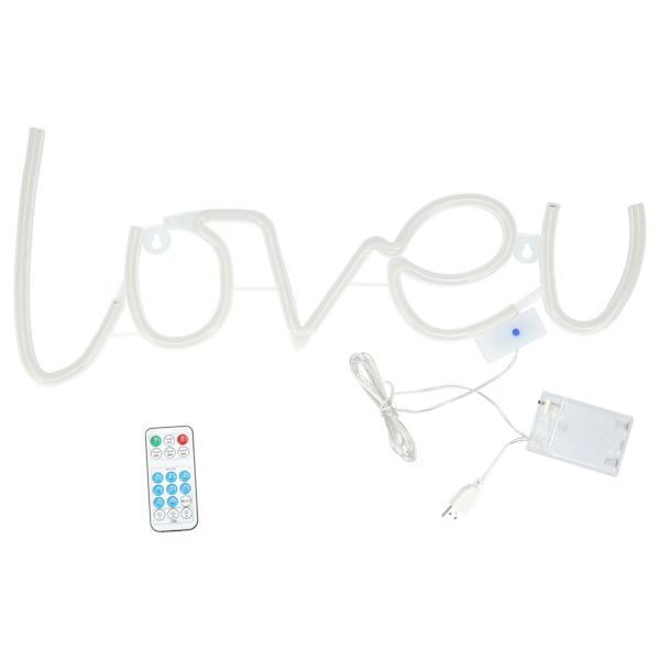 LOVEU Neonljus LED Färgglada Neon Skyltar för Heminredning Frieri Högtidsdekoration Varmvitt Ljus