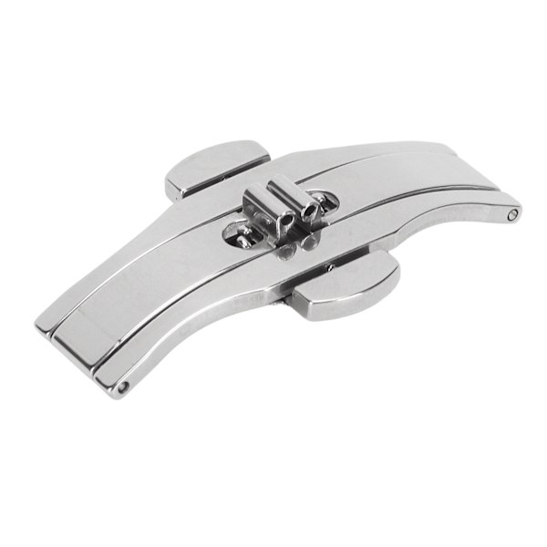 Klocklås Spänne Tryck Universal Dubbelknapp Vikbart Rostfritt Stål Spänne Klockarmband Deployment Trycklås