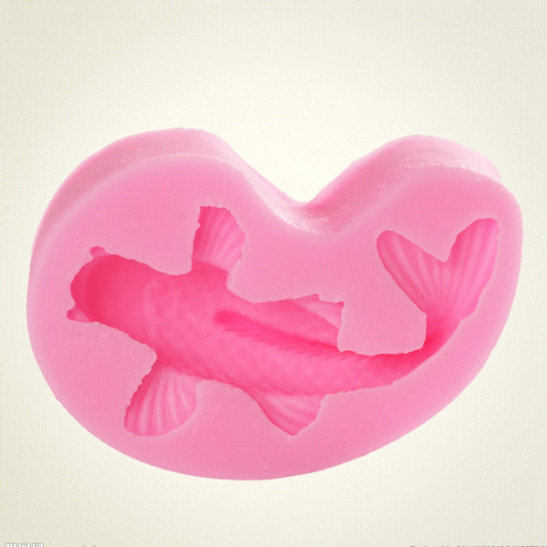 Koi-formet silikonform for kakedekorering, fisk DIY-silikonform for baking, fondant, cupcake og dessert