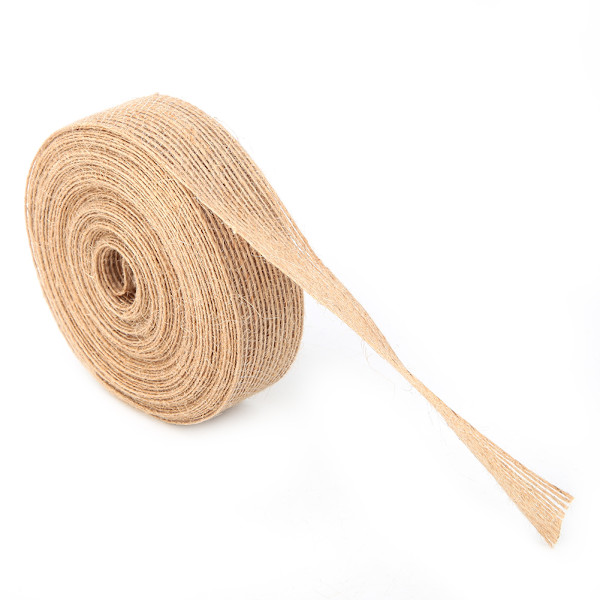 10 meter lång 2,5 cm bredd jute säckväv bandspole för hembröllopsdekoration