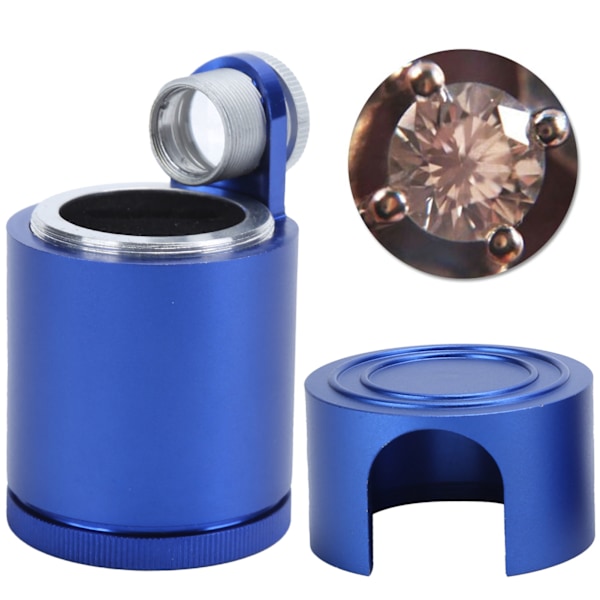 Diamant Lup Aluminium Justerbar Høj Definition Diamant Viewer Lup VærktøjBlå