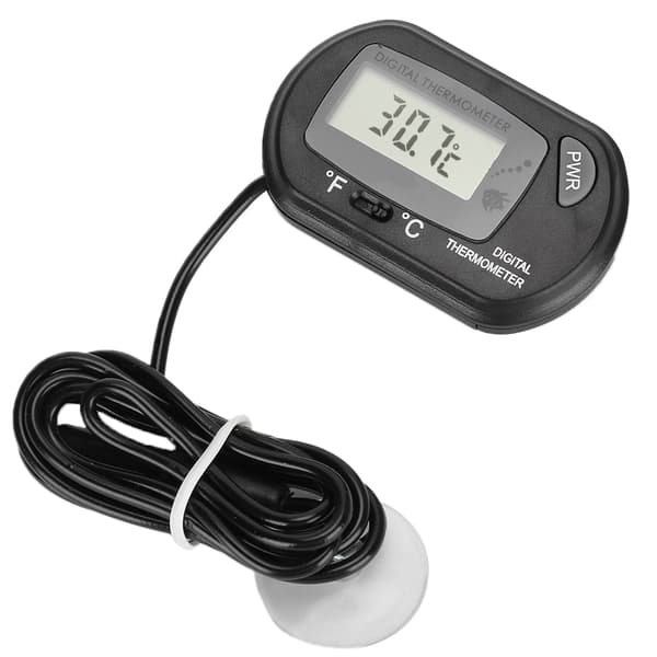 Digital LCD-sensor Akvarium Vanntemperaturkontroller Kablet Fisketanktilbehør Svart