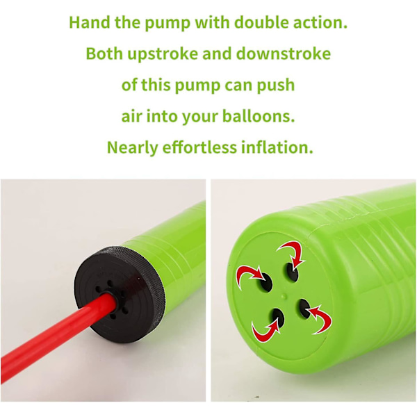 3 Stycken Ballongpump, Manuell Handhållen Inflator, Uppblåsning av Ballonger för Festballonger, (Slumpmässig Färg)
