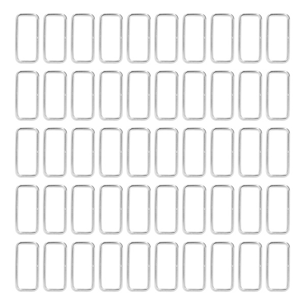 50 stk. metalringe holdbare jern firkantede spænderinge til DIY bælte håndtaske spænde hardware tøj dekoration 4x38x15mm