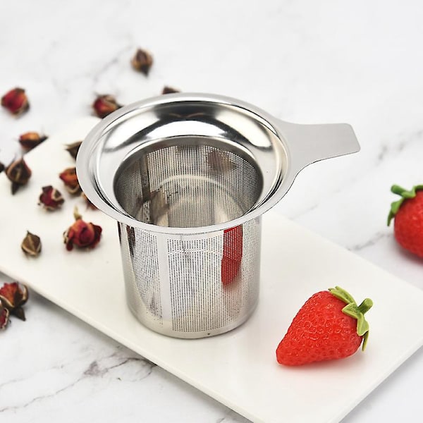 Teinfuser Sil - Återanvändbar Rostfritt Stål Nät, Glasdesign, Hängande på Muggar, Lösbladig Krydda