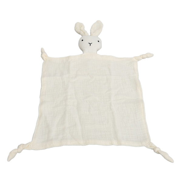 Bunny sikkerhetsteppe Cute Lovey teppe Dobbeltlags bomullsmykt sikkerhetsteppe for å sove og leke