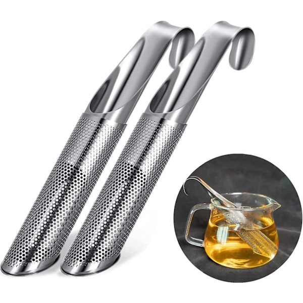 304 Stainless Steel Tea Strainer - Set of 2, Reusable Tea Sticks