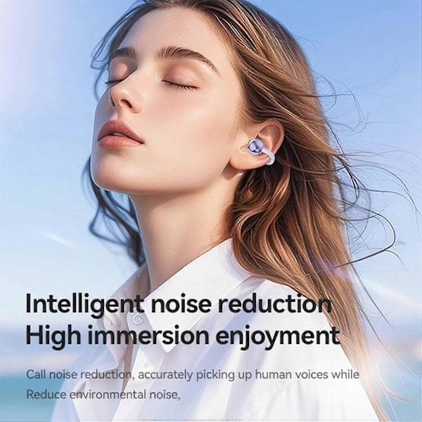 (Violetti) Avokorva-kuulokkeet Langattomat nappikuulokkeet Bluetooth 5.4 Urheilukuulokkeet Langaton latauskotelo ja LED-tehonäyttö Vedenpitävät kuntoilukuulokkeet