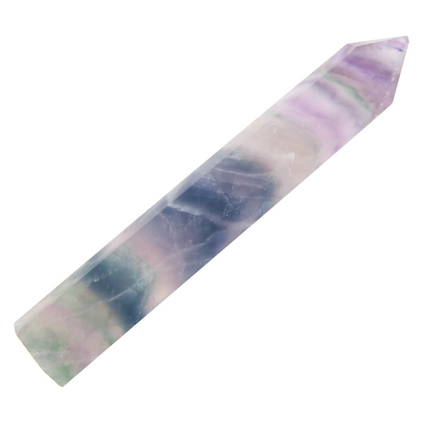Enkelspetsig färgad fluoritkristallpelare helande meditationskristallkvarts ZZ0144