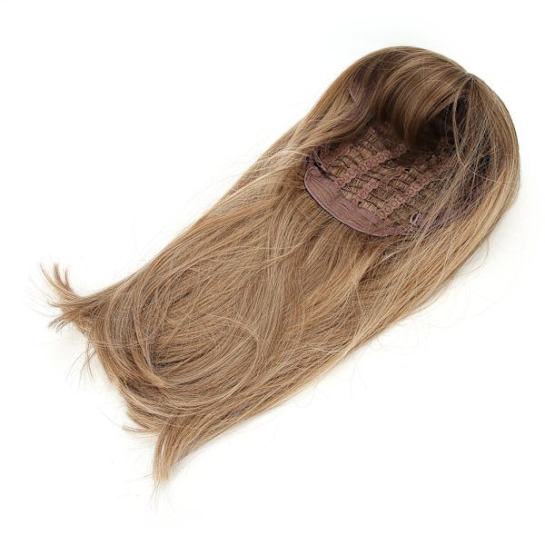 Lang rett gradient Lys Blond Parykk Dame Dame Cosplay Party Stilige syntetiske parykker