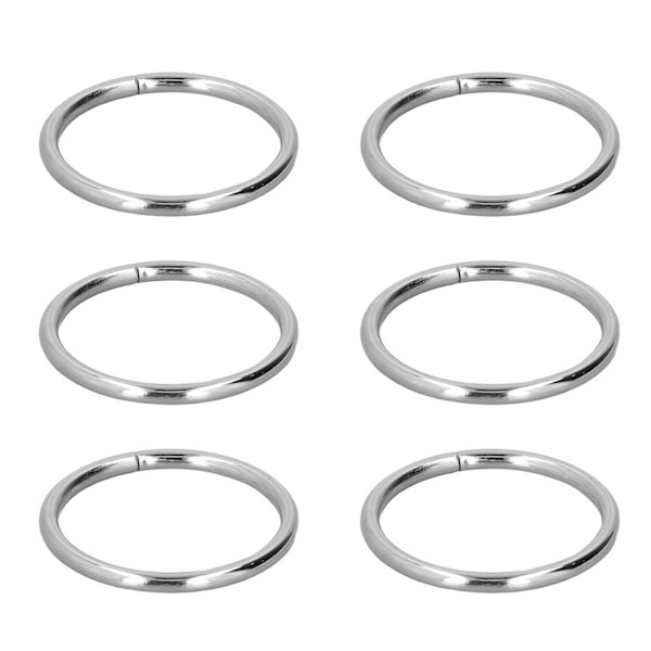 50 st metallringar Hållbara Starka Järn Multifunktionella Blanka Ljusa Färg Metall O-ringar för DIY-projekt 32x3,5 mm Silver