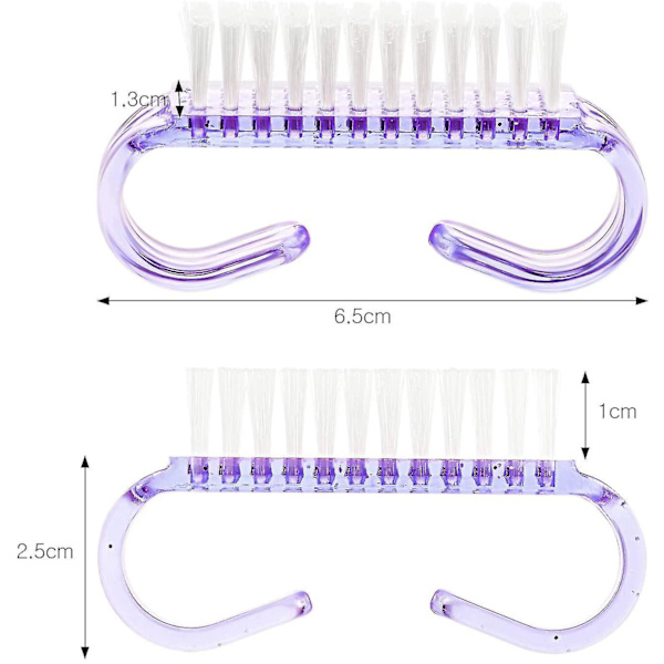 4 pakkauksen käsiteltävin set – muoviset varpaankynsien puhdistusharjat kynsien kuuraukseen ja puhdistukseen, 2,6 x 0,5 x 1,4 tuumaa (violetti)
