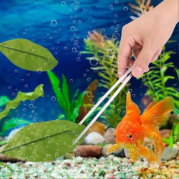 Akvariumpincett 27cm Rostfritt Stål Böjd Rak Pincett Matningstång Akvarielandskap Verktyg för Akvarium Vattenväxter Reptil (Rak He
