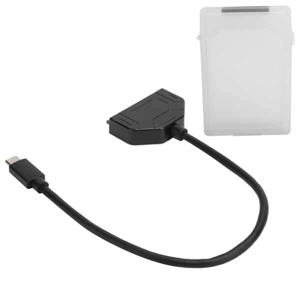 TypeC SATA-adapter 2,5 tommers USB 3.0 10G SSD HDD harddisk-kabel beskyttelsesboks (hvit)