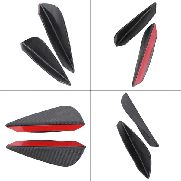 4 stk universelle ABS karbonfiber bil frontfanger finner leppe spoiler canards trimsett