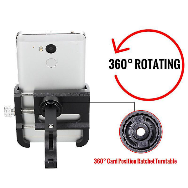 360° Rotationscykeltelefonhållare i Aluminiumlegering för iPhone 15/14 Pro Max, X/Xr/Xs, 8 Plus och Samsung S30/S10/S20/Note30/20
