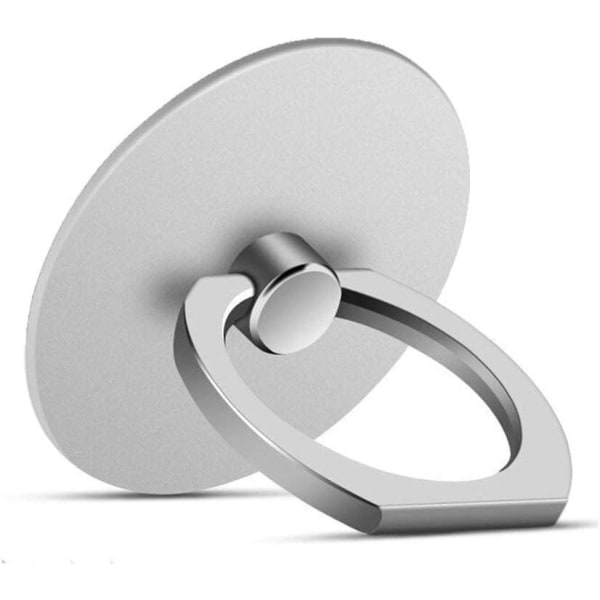 Sølv Finger Ring Telefon Holder Stand Metal 360 graders rotation til iPhone Samsung Galaxy Note Huawei Series