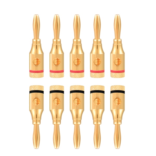 10 stk forgyldt højttaler Bananstik Wire Audio Connector Adapter