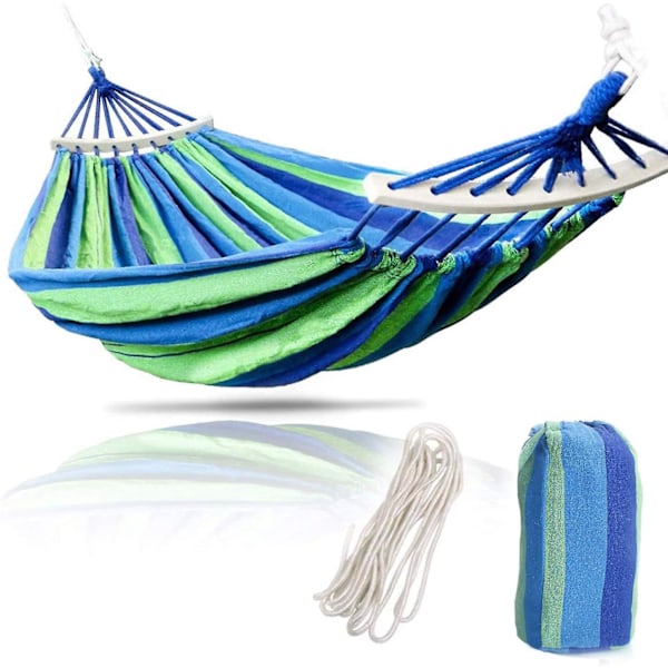 Portable Breathable Outdoor Double Hammock - Garden Canvas Hammock for Indoor Camping and Travel