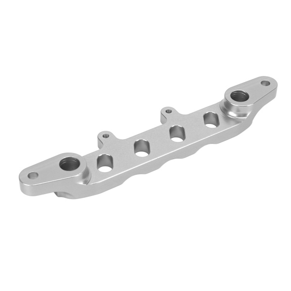 1/6 SCX6 RC-bilens främre karossstödram CNC-bearbetning Aluminiumlegering Främre karosskalfäste för 1/6 SCX6 RC-bil för LER Silver