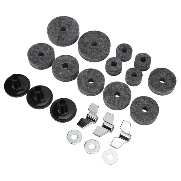 21 stk. tilbehør for utskifting av cymbaler, filtskiver, vingemuttere, skiver for Hi Hat Clutch Cup Grå
