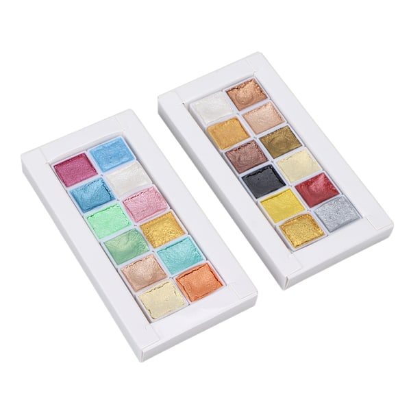 24 st Metallic Macaron Solid Pearlescent Akvarellfärg Set för Målning Nagelkonst