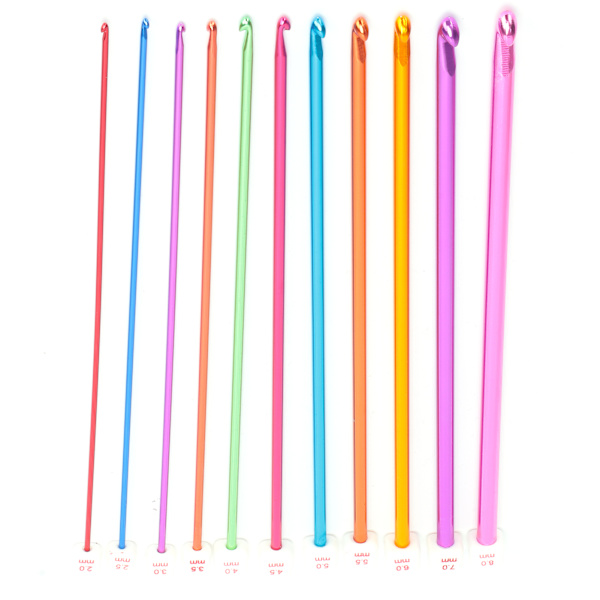 Hæklenåle Alumina 11 stk Multicolor Strikkepinde Håndværk Garn 0,08-0,30in til Strikning