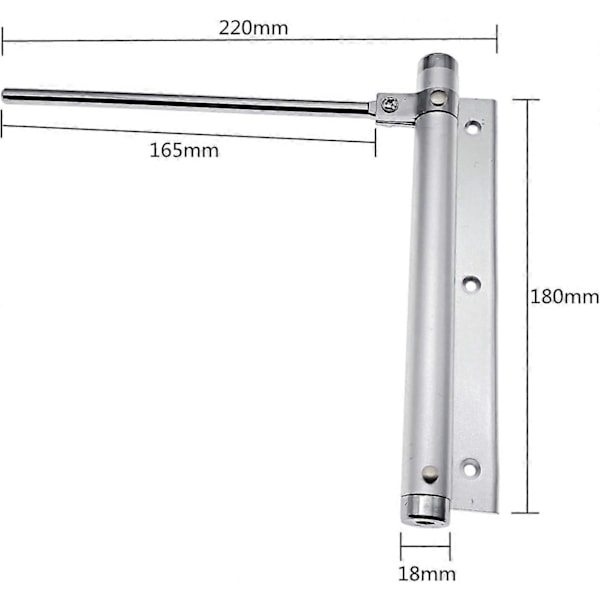 Fjederdørlukker Aluminium Legering Dørlukkere Husholdnings Justerbar Overflademonteret Automatisk Dørlukker 45kg (2 stk)