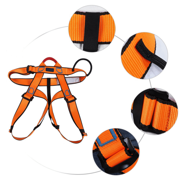 Sikkerhedsbælte til klatring, bjergbestigning, rappellering, luftarbejde - orange