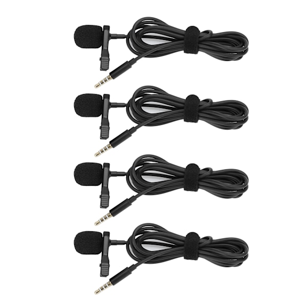 4 st Lavalier Clipon Mikrofon MIC Mobiltelefon Inspelningsutrustning 3,5 mm Gränssnitt (3,5 mm gränssnitt)