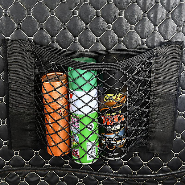 2 stk. Bagagerumsorganisator til bil, 60 x 25 cm bagagerumsnet til bil, Universal Velcro bagagerumsnet taske, Elastisk bagage