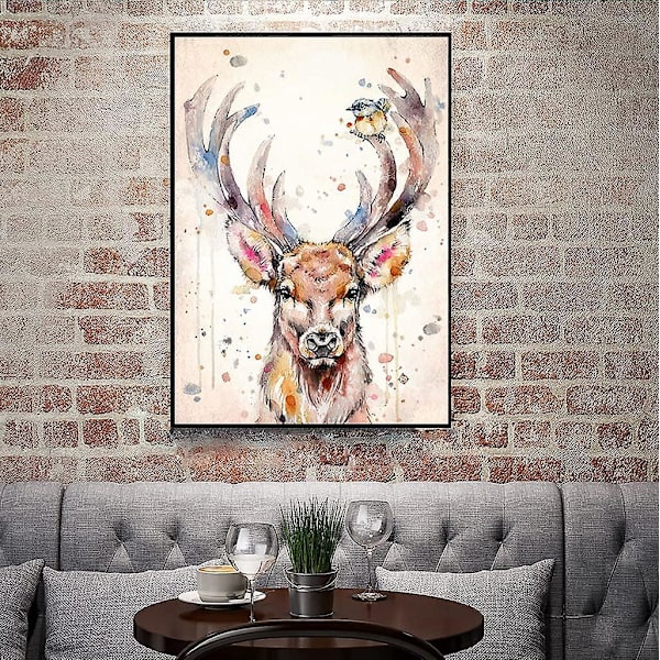 Kristallihirven ja linnun diamond painting aikuisille - Täysporainen tekojalokivikirjonta