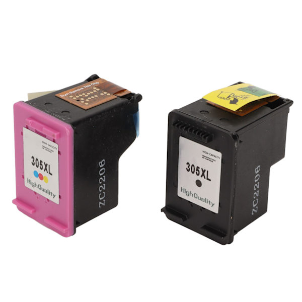 2 st bläckpatroner 305XL färgade svarta utbytespatroner för HP för Deskjet 2755 2725 2723 2722 1255 Plus 4152 4155