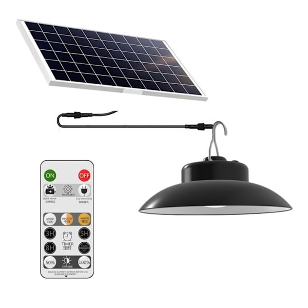 Solcellslampor utomhus LED solcellslampor 5000K 4000K 3000K dimbar belysning fjärrkontrollljus för inomhus trädgård uteplats garage
