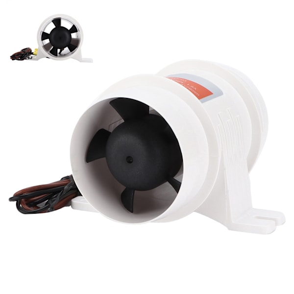DC InLine-fläkt Vattentät för Motor Nacelle Kök 3-tums Innerdiameter Vent Slang Båttillbehör