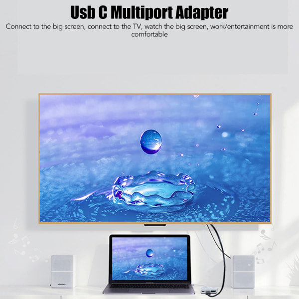 USB C till HD Multimedia Interface Hub 3 i 1 4K UHD 3840x2160 30Hz Typ C till HD Multimedia Interface 4K USB 3.0 USB C Hub