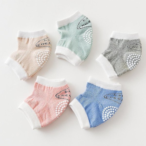 Baby Kryp-Knäskydd - Unisex Halkskyddande Benvärmare (5 Par)