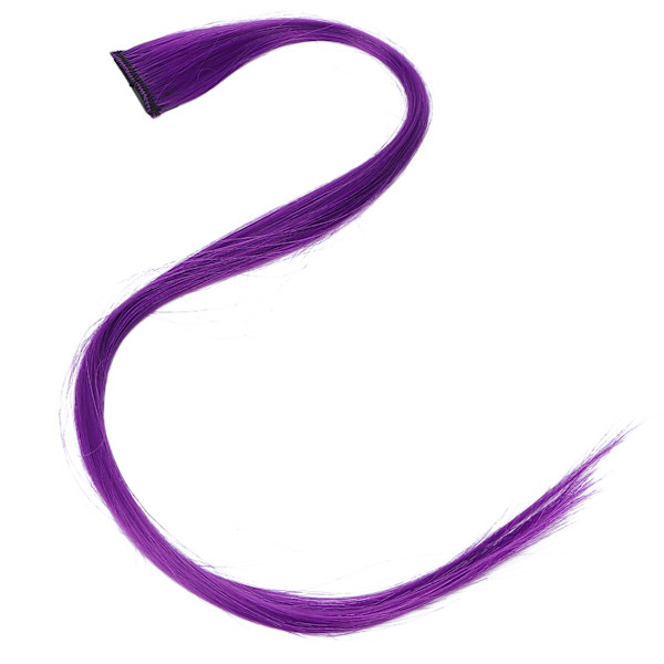 Fargede hårforlengelser Høydepunkt Syntetisk hårstykke Clipin hårforlengelser for jenter (lilla #3)