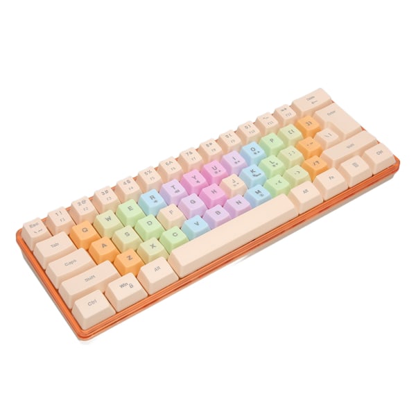 61 taster Mekanisk Tastatur RGB Baggrundsbelysning Farverige Tastaturer Mini Kablet Mekanisk Tastatur til Gaming Kontorarbejde Abrikos