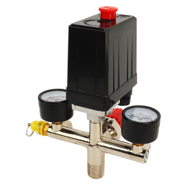 Luftkompressor tryckbrytare 0 till 180PSI tryckregulator reglerventil med 2 mätare
