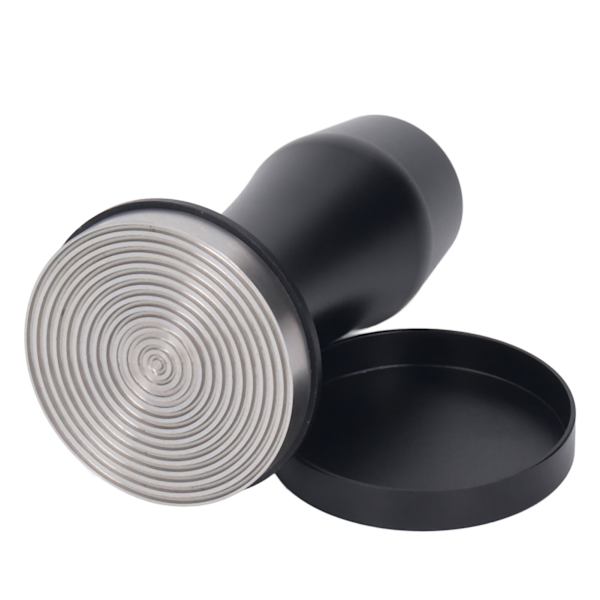 Kaffe Tamper i Aluminiumlegering Kalibreret Tamper med Fjederbelastet Rustfrit Stålbund til Cafe Hjem 53 Trådbund