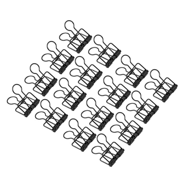 50 stk. hule bindeklemmer metal papirbindeklemmer til dokumenter papirer testrapporter sort