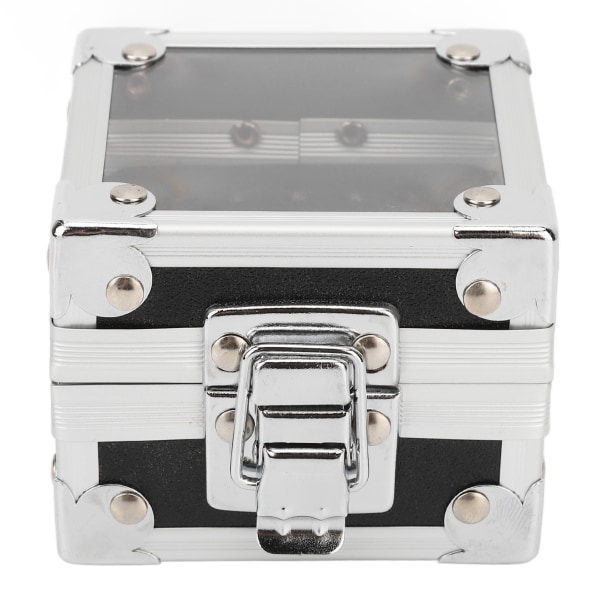 Sømborebits Opbevaringsboks 25 huller Gennemsigtig Clamshell Lock Design Støvtæt sømborebits Desktop Container Sort