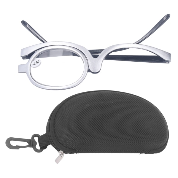 Forstørrelsesglas Makeup Briller Sammenfoldelig enkelt linse øjenmakeup briller til kvinder Bedstemor +2,50