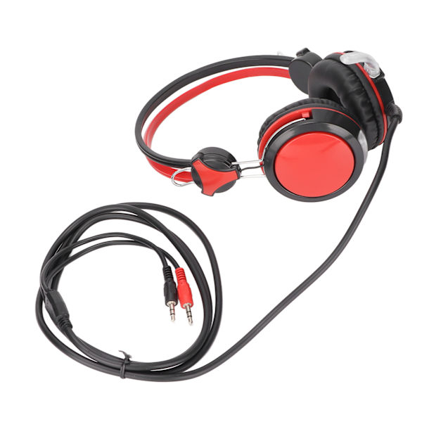 Gaming Headset Støyreduserende stereo Ergonomisk kablet dataspillhodetelefon med mikrofon for PC Rød