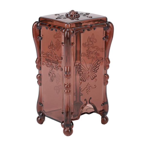 Bomuld Pad Holder Opbevaringsboks Beholder Sommerfugl Rose Flower med dæksel til Home Translucent Coffee