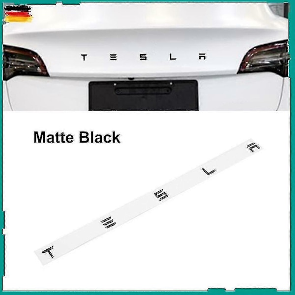 Tesla Model X S Bagagelucka Panel Badge - 3D Matt Svart Tesla Text