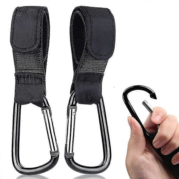 2 stk. MoBearer | Barnevognskroker Klips Veskekroker for oppheng av stellevesker, Flerbrukskroker for bil, barnevogn eller rullestol, Premium handleposer