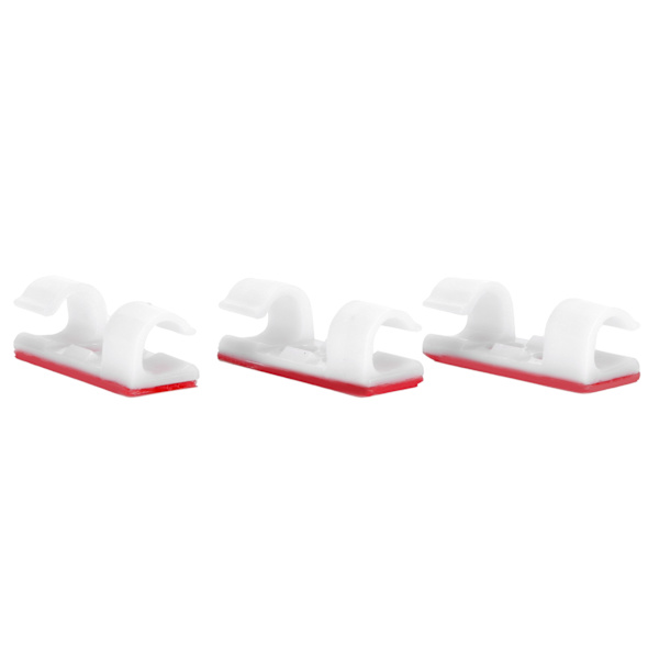 20 stk trådklemme selvklebende linjekabelklemme Spennefeste Desktop Organizer (hvit)