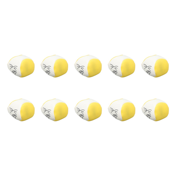 10 st Bönpåsar 2 tum breda Cartoon Face Style Hållbara PU Sponge Ceramsite Cornhole Påsar för Familjefest Strand Gul
